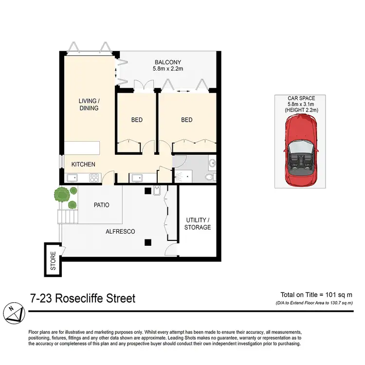 Floorplan of Homely apartment listing, 7/23 Rosecliffe Street, Highgate Hill QLD 4101