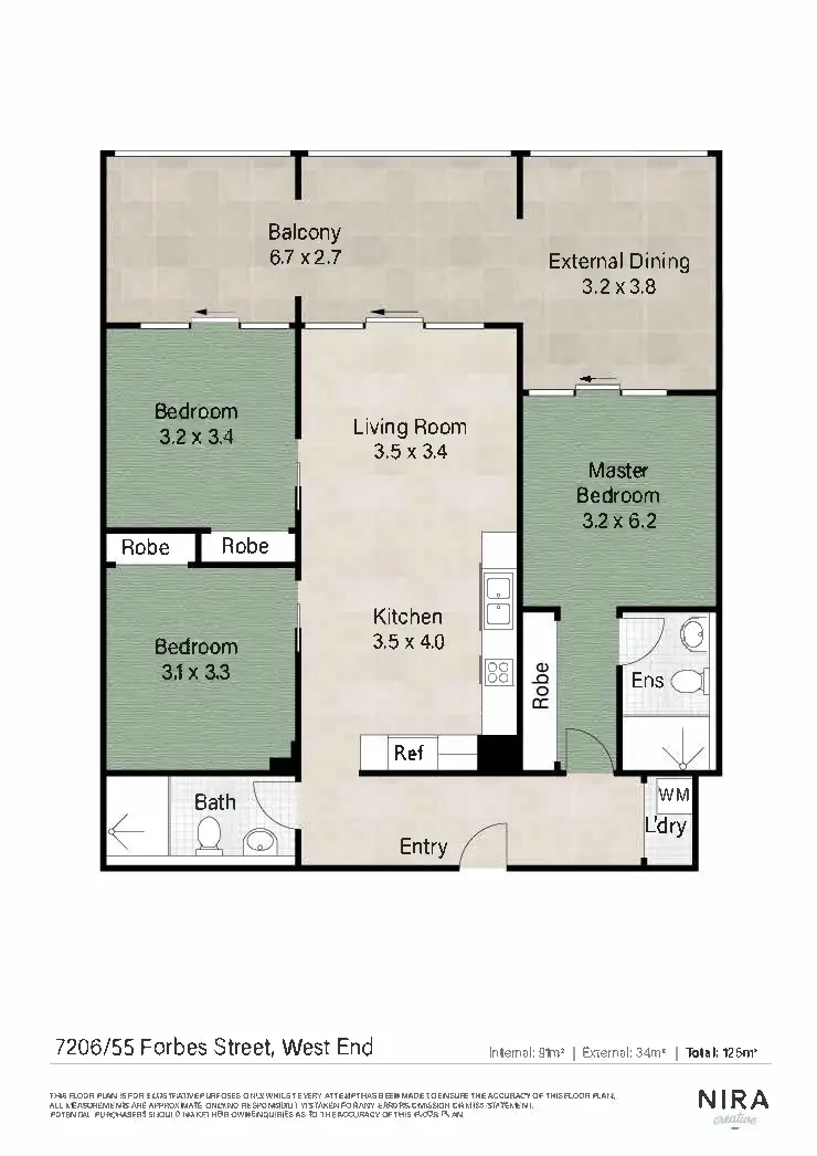 Floorplan of Homely apartment listing, 7206/55 Forbes St, West End QLD 4101
