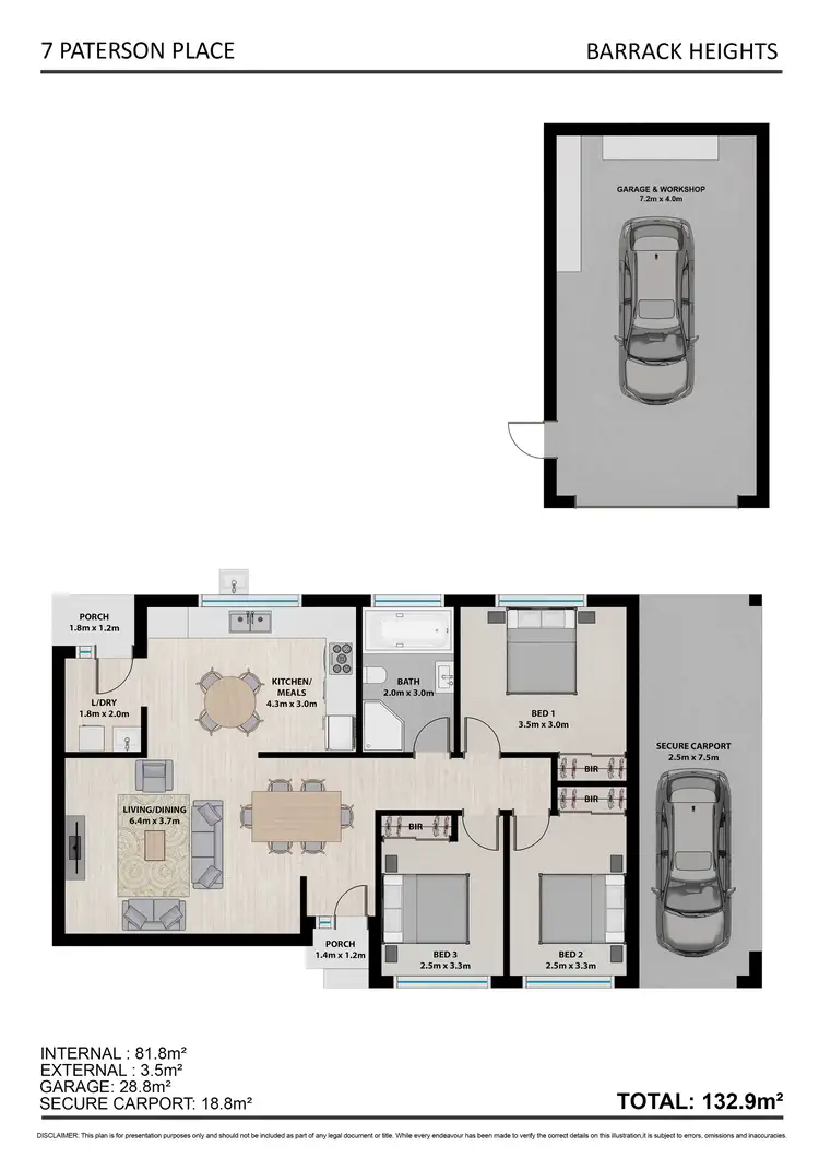 Floorplan of Homely house listing, 7 Paterson Place, Barrack Heights NSW 2528