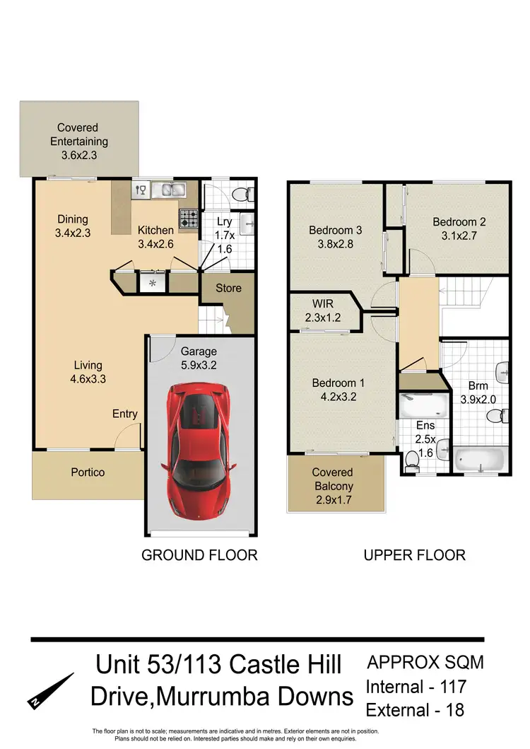 Floorplan of Homely townhouse listing, 53/113 Castle Hill Drive, Murrumba Downs QLD 4503