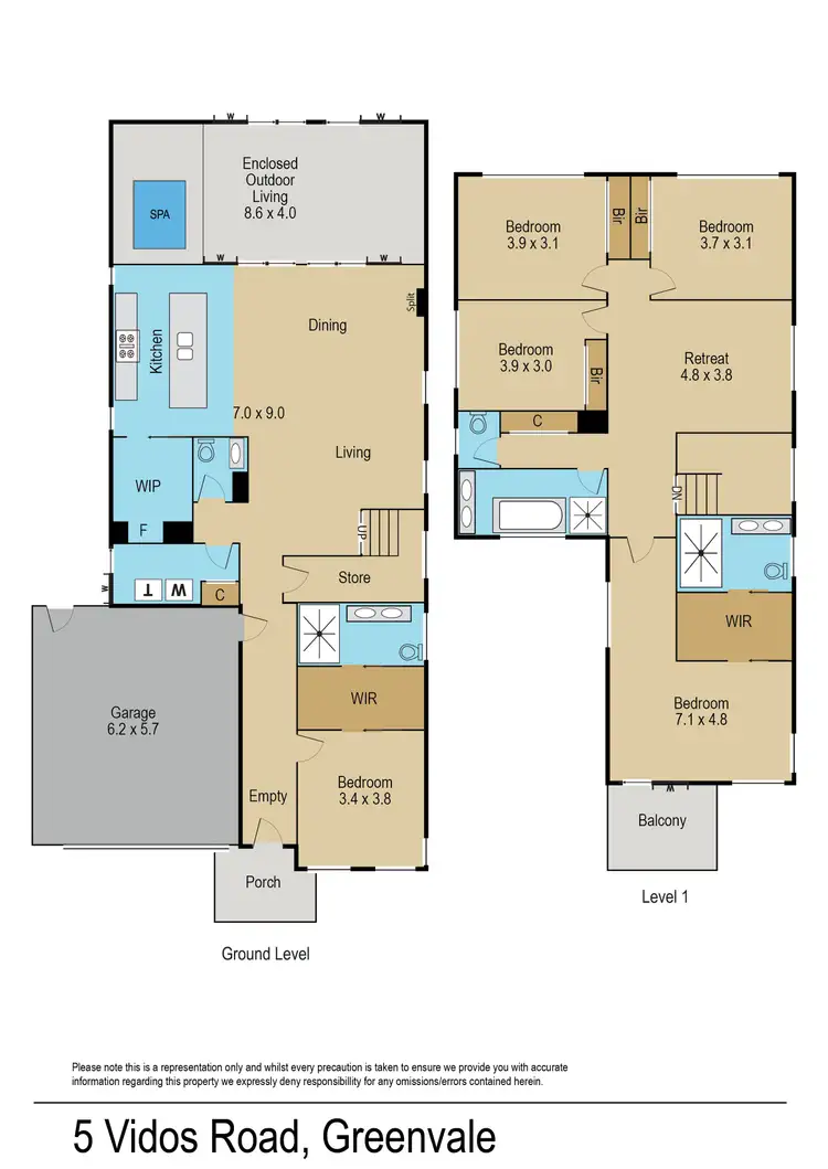 Floorplan of Homely house listing, 5 Vidos Road, Greenvale VIC 3059