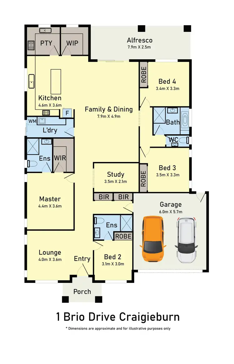 Floorplan of Homely house listing, 1 Brio Drive, Craigieburn VIC 3064