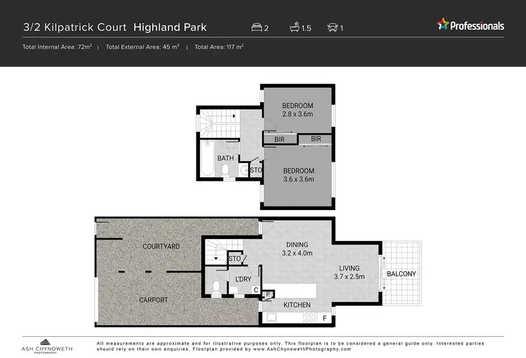 Floorplan of Homely townhouse listing, 3/2 Kilpatrick Court, Highland Park QLD 4211