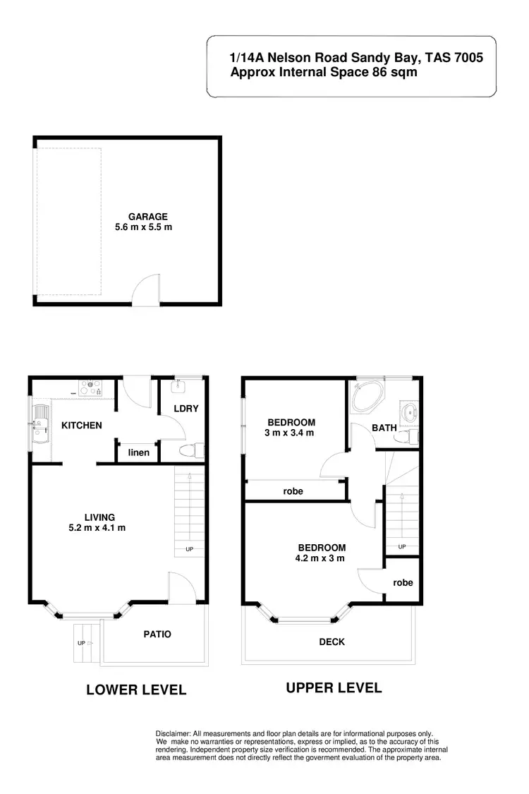 Floorplan of Homely townhouse listing, 1/14A Nelson Road, Sandy Bay TAS 7005