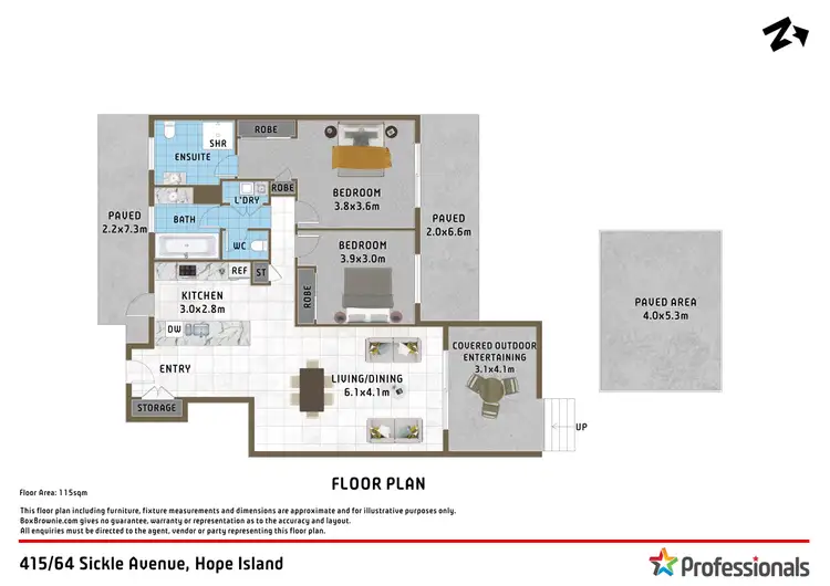 Floorplan of Homely apartment listing, 415/64 Sickle Avenue, Hope Island QLD 4212
