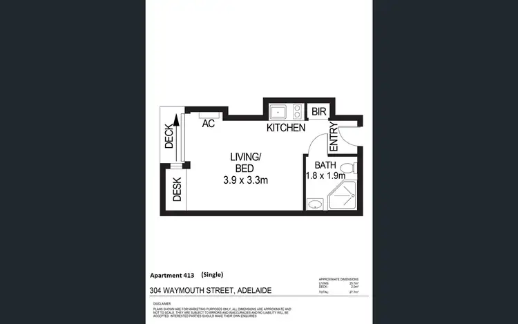 Floorplan of Homely apartment listing, 413/304 Waymouth Street, Adelaide SA 5000