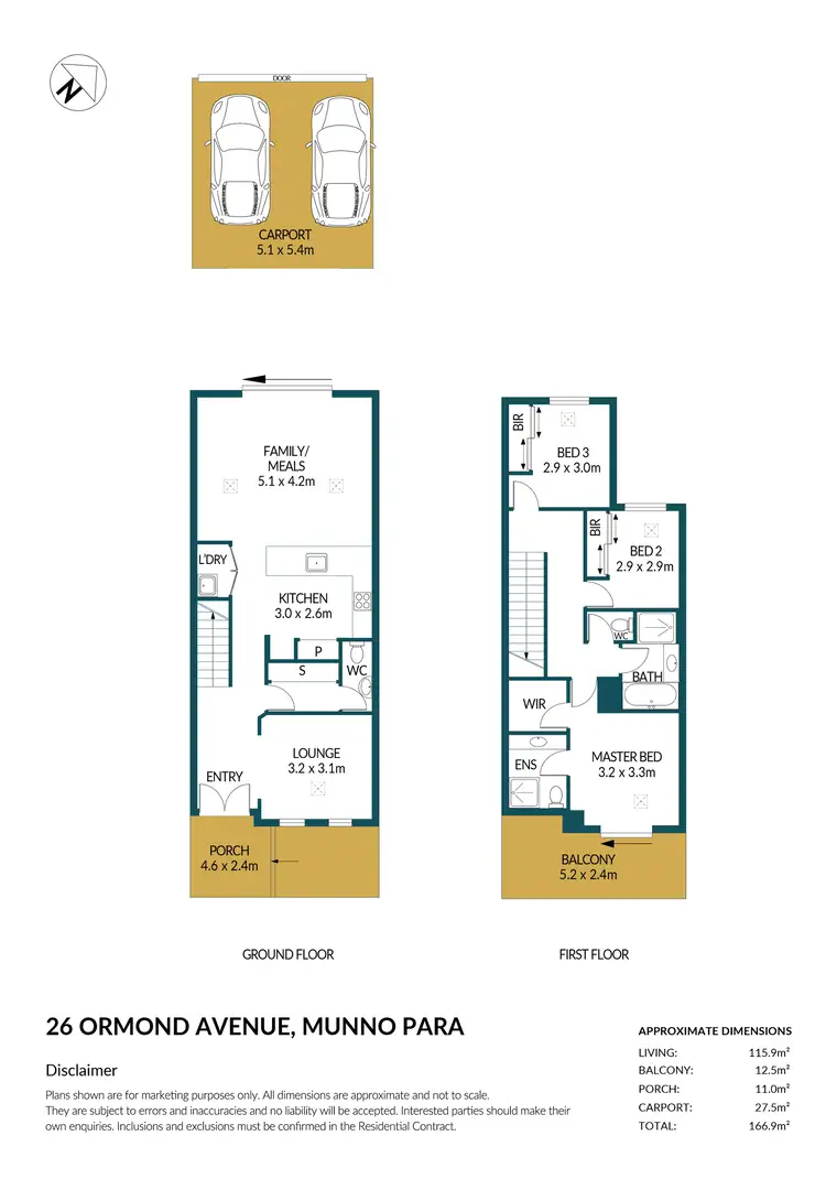 Floorplan of Homely townhouse listing, 26 Ormond Avenue, Munno Para SA 5115