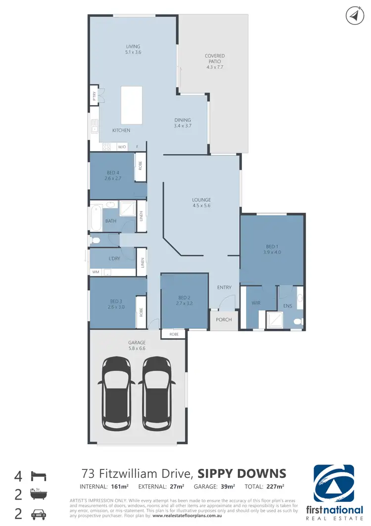 Floorplan of Homely house listing, 73 Fitzwilliam Drive, Sippy Downs QLD 4556