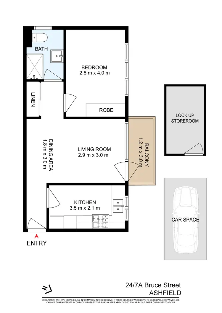 Floorplan of Homely apartment listing, 24/7A Bruce Street, Ashfield NSW 2131