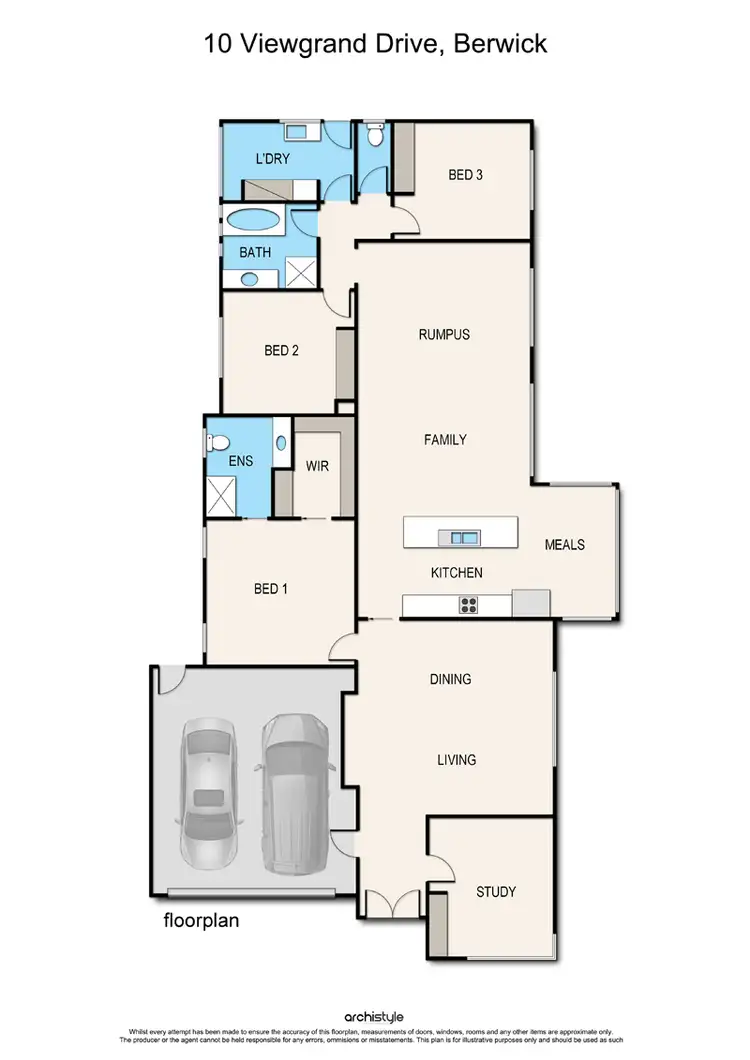 Floorplan of Homely house listing, 10 Viewgrand Drive, Berwick VIC 3806