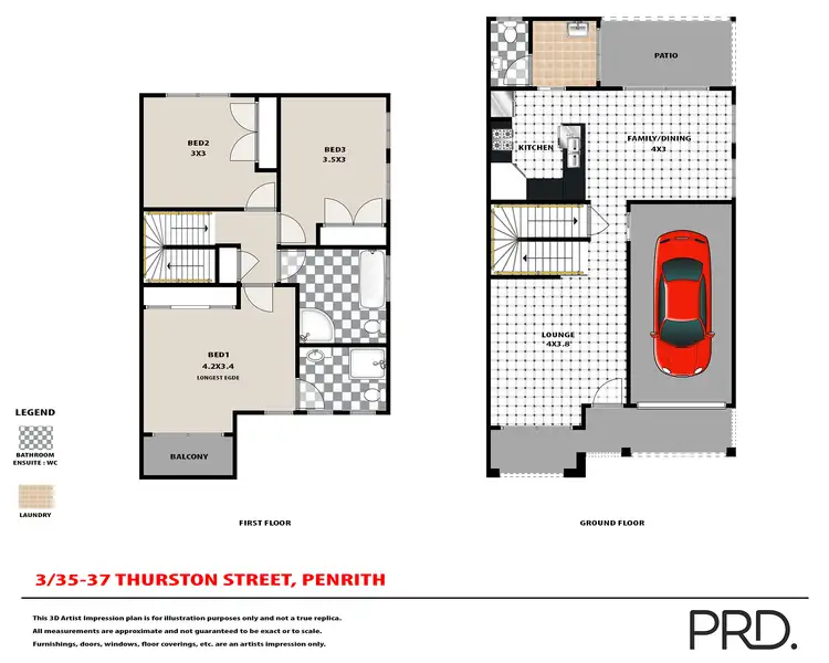 Floorplan of Homely townhouse listing, 3/35-37 Thurston Street, Penrith NSW 2750