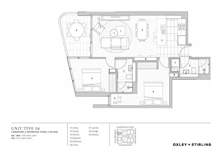 Floorplan of Homely apartment listing, 104/9 Christie Street, South Brisbane QLD 4101