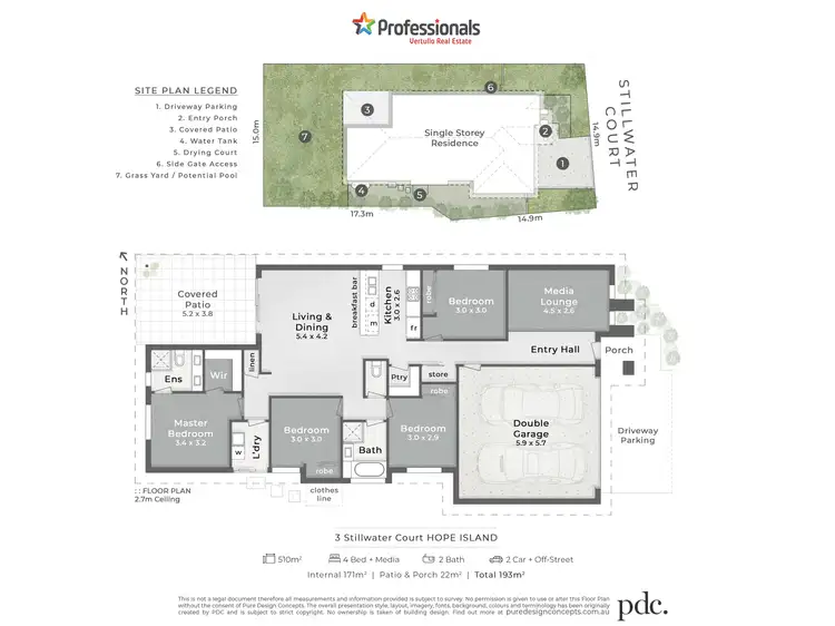 Floorplan of Homely house listing, 3 Stillwater Court, Hope Island QLD 4212