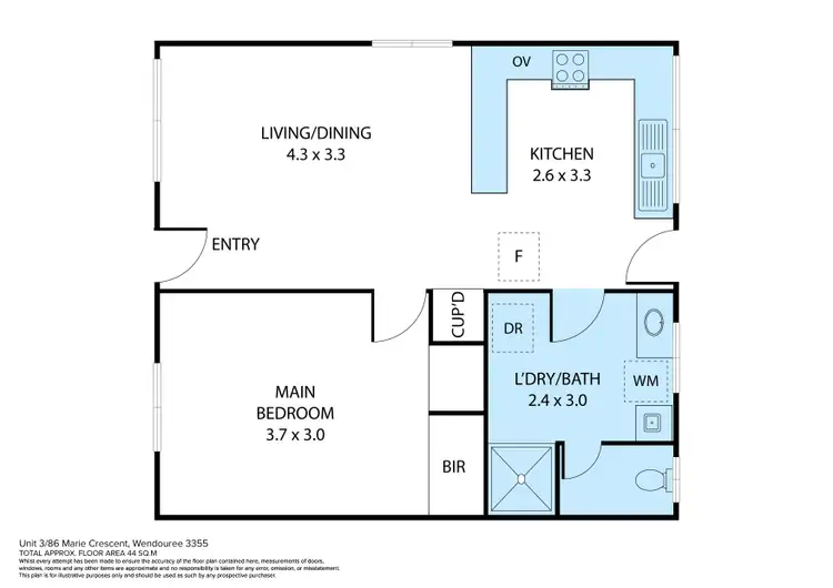 Floorplan of Homely unit listing, 3/86 Marie Crescent, Wendouree VIC 3355