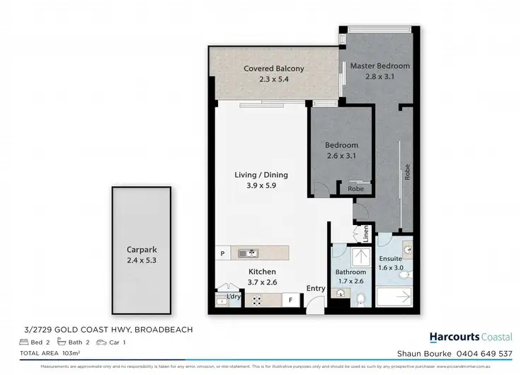 Floorplan of Homely apartment listing, 3/2729-2733 Gold Coast Highway, Broadbeach QLD 4218