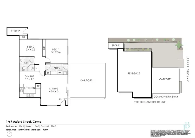 Floorplan of Homely villa listing, 1/67 Axford Street, Como WA 6152