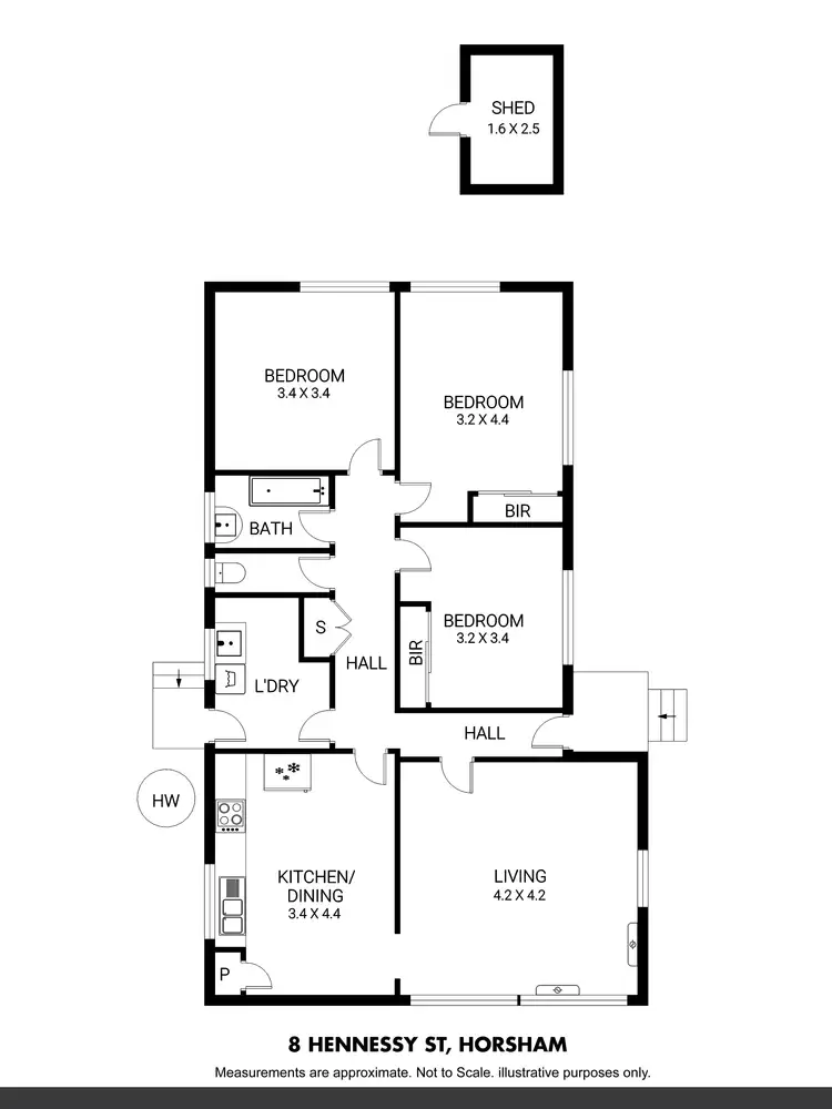 Floorplan of Homely house listing, 8 Hennessy Street, Horsham VIC 3400