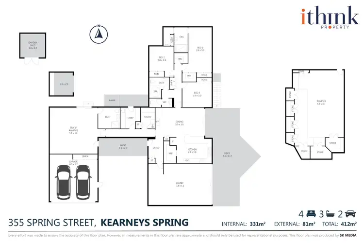Floorplan of Homely house listing, 355-357 Spring Street, Kearneys Spring QLD 4350