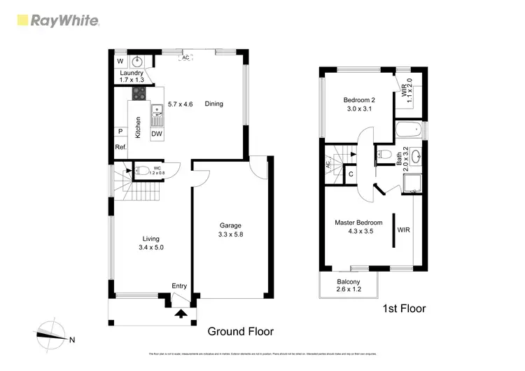 Floorplan of Homely townhouse listing, 1/23 Nerissa Grove, Oak Park VIC 3046