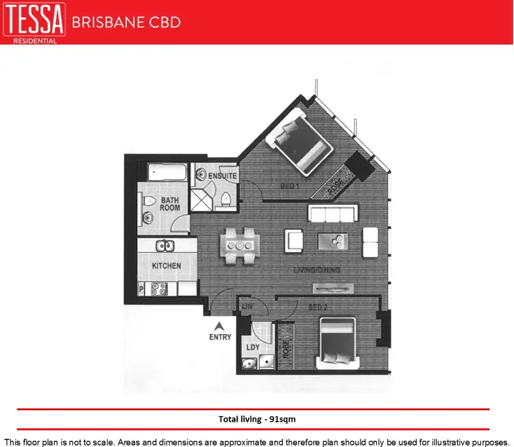 Floorplan of Homely apartment listing, 5805/43 Herschel Street, Brisbane City QLD 4000