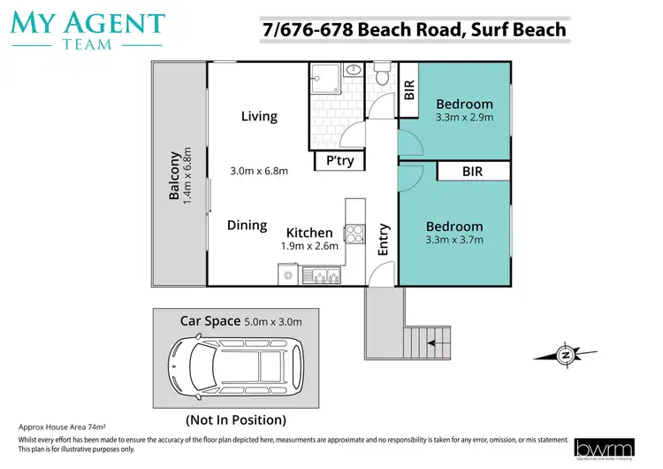 Floorplan of Homely unit listing, 7/676-678 Beach Road, Surf Beach NSW 2536