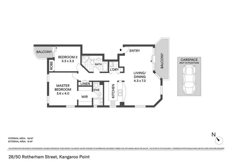 Floorplan of Homely apartment listing, 28/50 Rotherham Street, Kangaroo Point QLD 4169