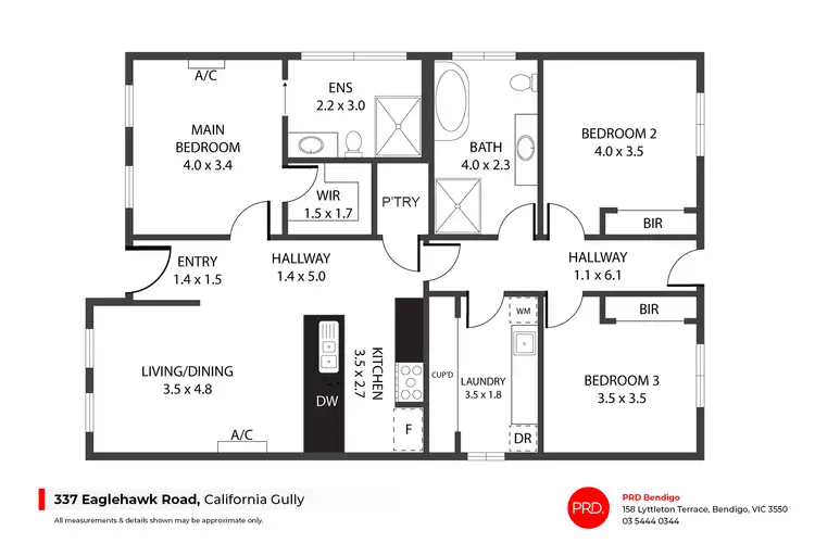 Floorplan of Homely house listing, 337 Eaglehawk Road, California Gully VIC 3556