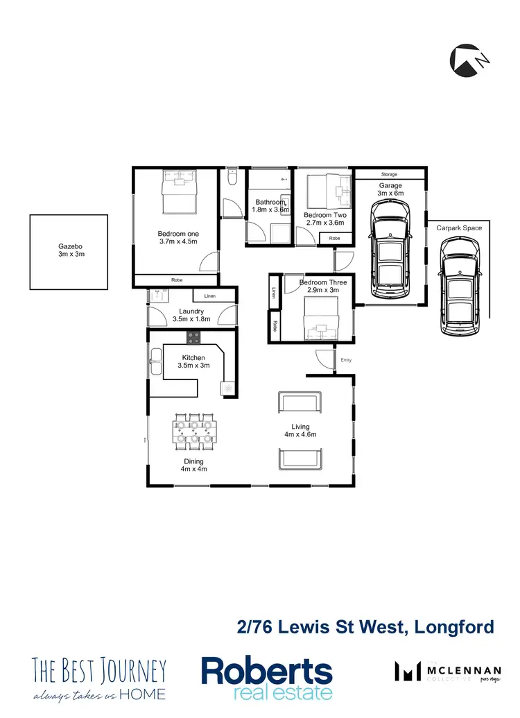 Floorplan of Homely house listing, 2/76 Lewis Street West, Longford TAS 7301