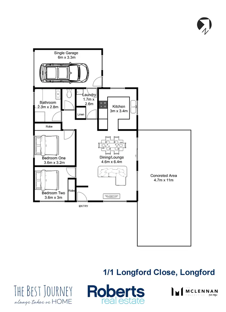Floorplan of Homely house listing, 1/1 Longford Close, Longford TAS 7301