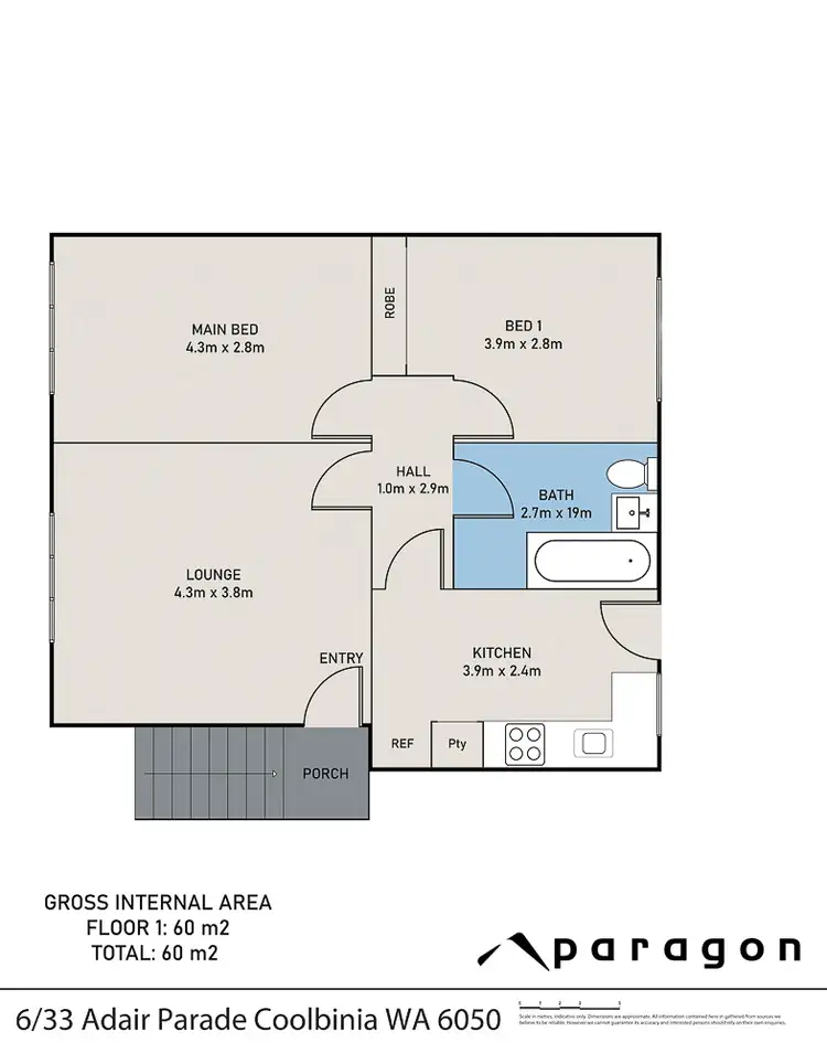 Floorplan of Homely unit listing, 6/33 Adair Parade, Coolbinia WA 6050