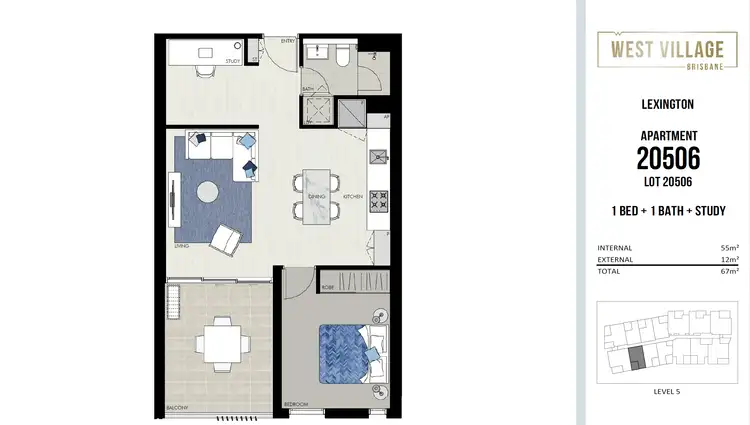 Floorplan of Homely apartment listing, 20506/19 Wilson Street, West End QLD 4101