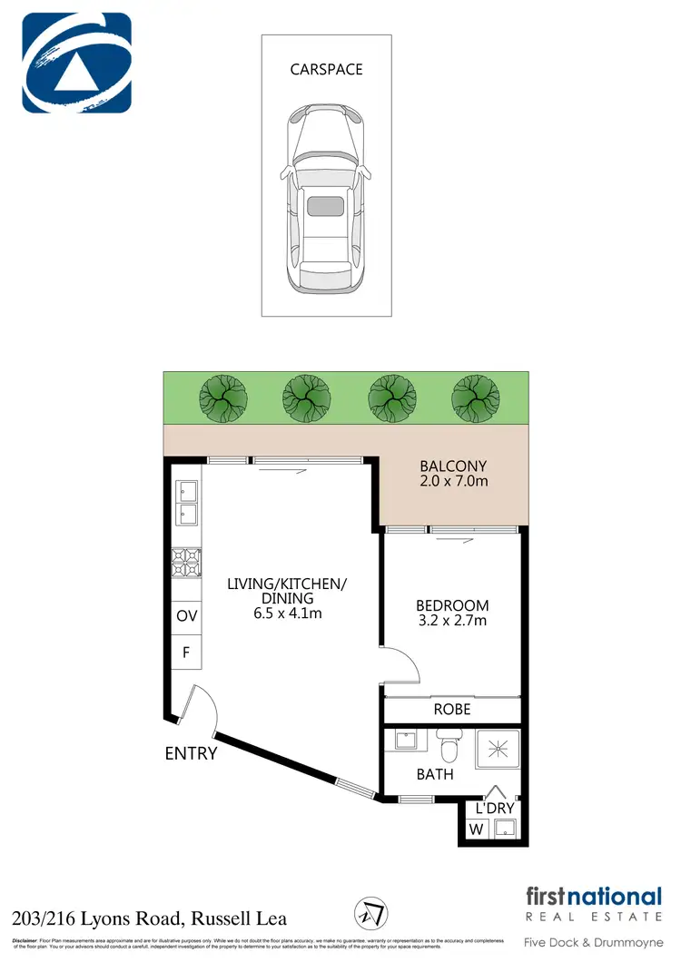 Floorplan of Homely apartment listing, 203/216 Lyons Road, Russell Lea NSW 2046