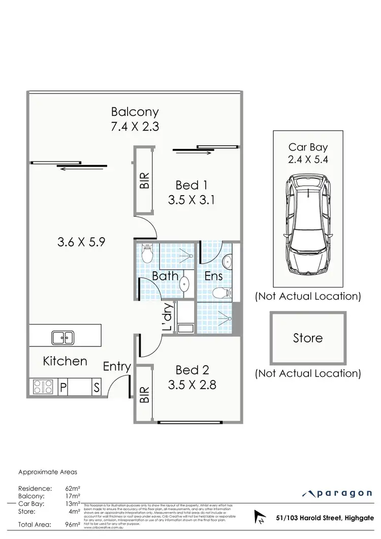 Floorplan of Homely apartment listing, 51/103 Harold Street, Highgate WA 6003