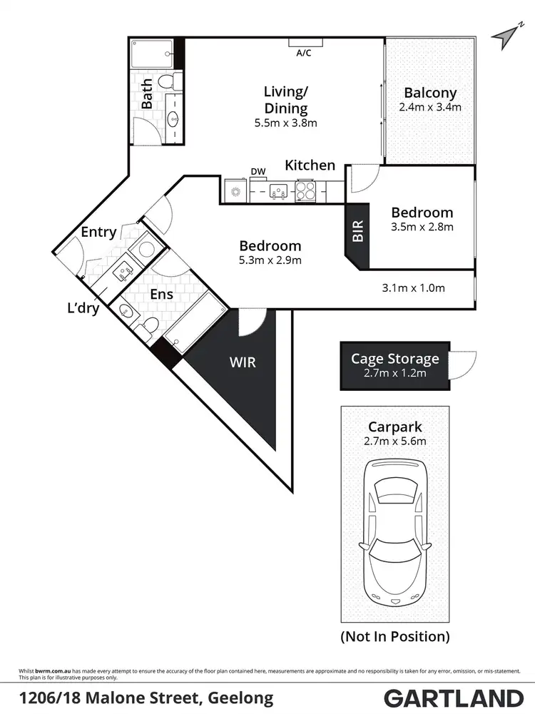 Floorplan of Homely apartment listing, 1206/18 Malone Street, Geelong VIC 3220