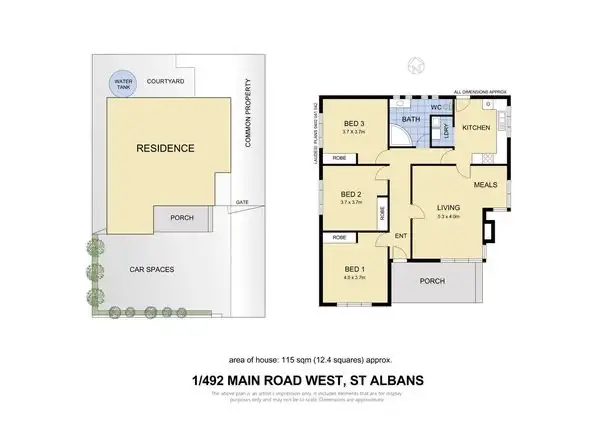 Floorplan of Homely unit listing, 1/492 Main Road West, St Albans VIC 3021