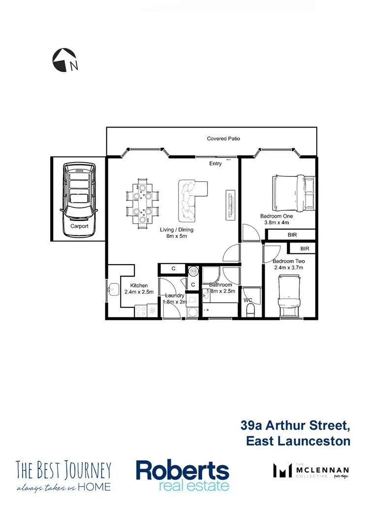 Floorplan of Homely unit listing, 39A Arthur Street, East Launceston TAS 7250