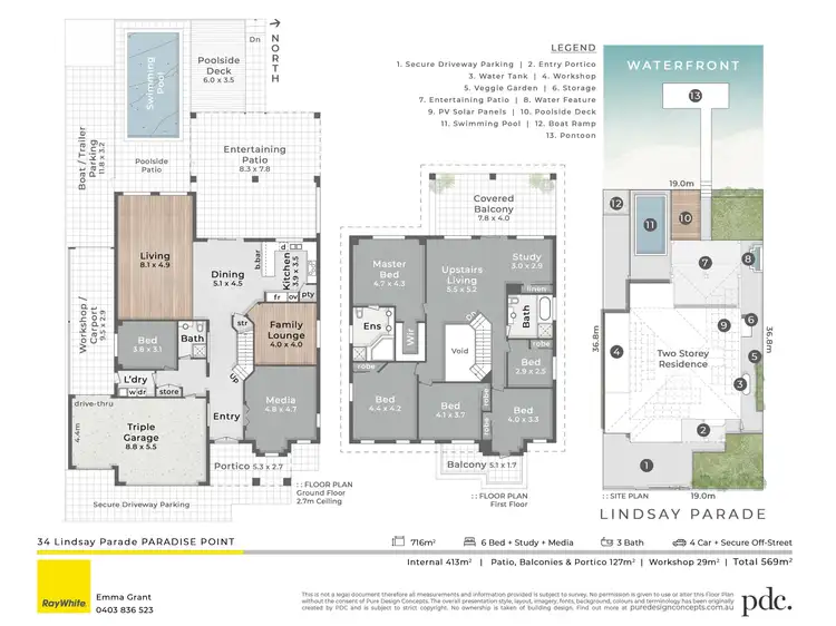 Floorplan of Homely house listing, 34 Lindsay Parade, Paradise Point QLD 4216