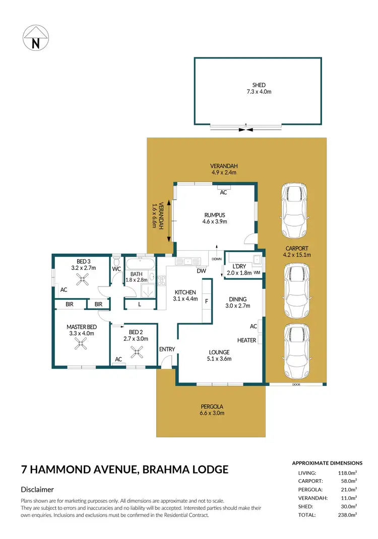 Floorplan of Homely house listing, 7 Hammond Avenue, Brahma Lodge SA 5109