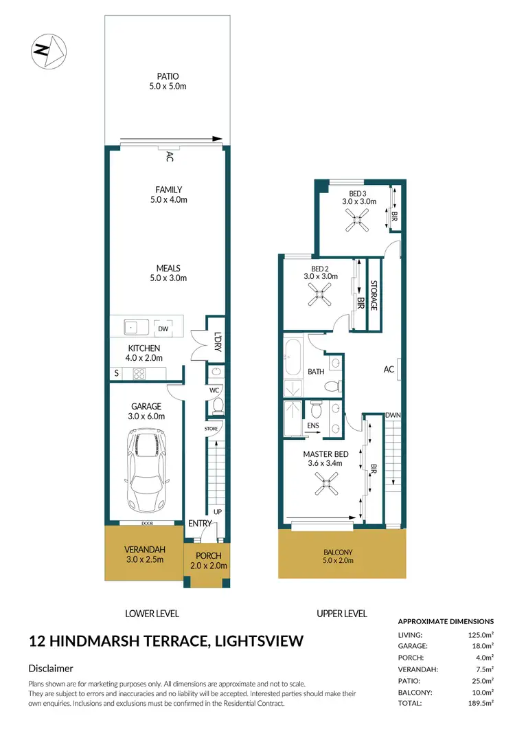 Floorplan of Homely townhouse listing, 12 Hindmarsh Terrace, Lightsview SA 5085