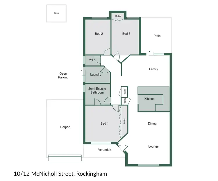 Floorplan of Homely unit listing, 10/12 McNicholl St, Rockingham WA 6168