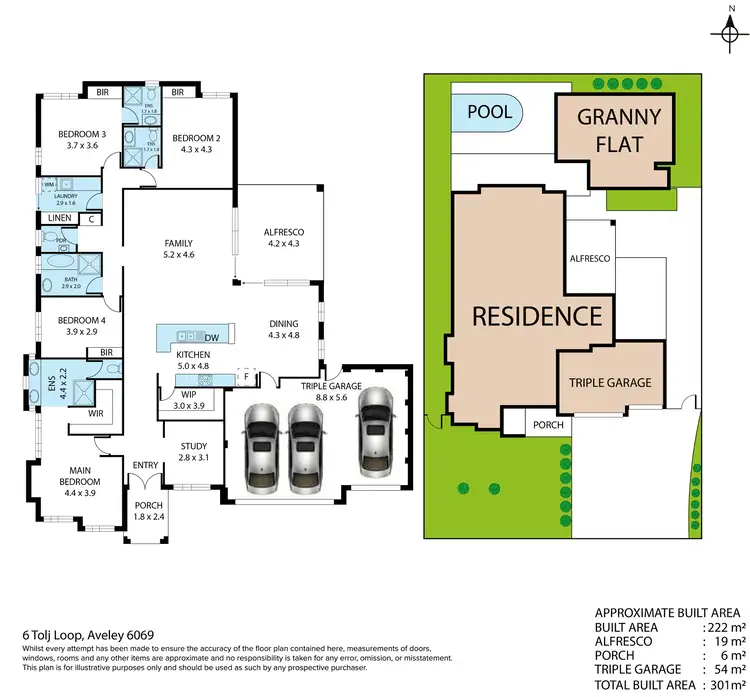 Floorplan of Homely house listing, 6 Tolj Loop, Aveley WA 6069