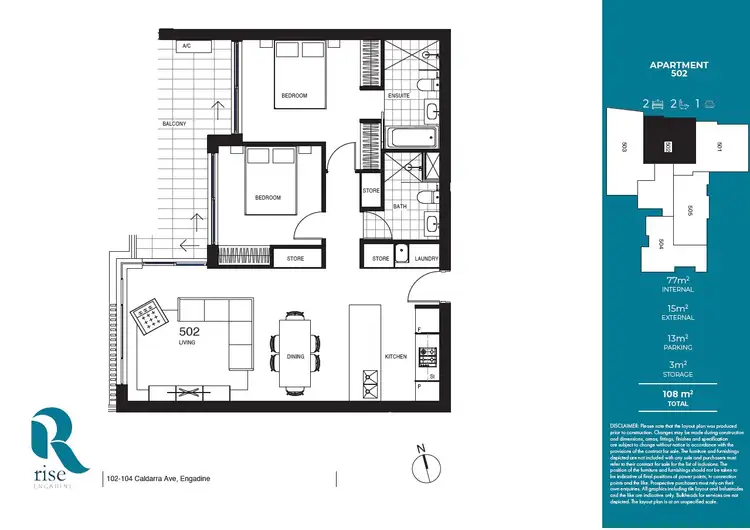 Floorplan of Homely apartment listing, 502/102-104 Caldarra Avenue, Engadine NSW 2233