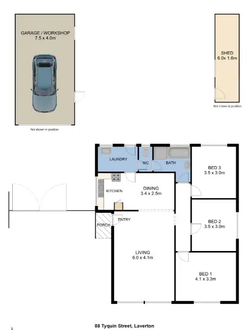 Floorplan of Homely house listing, 88 Tyquin Street, Laverton VIC 3028
