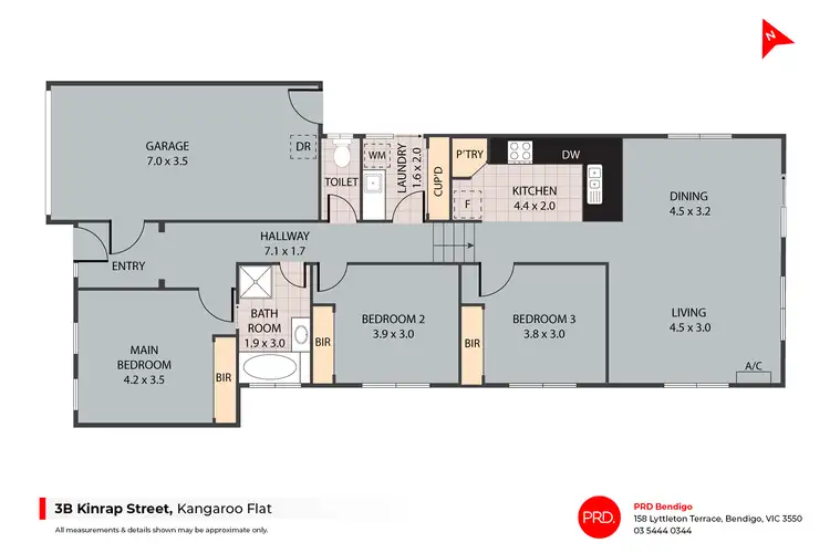 Floorplan of Homely house listing, 3B Kinrap Street, Kangaroo Flat VIC 3555