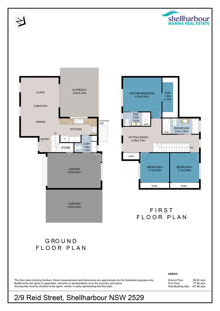 Floorplan of Homely townhouse listing, 2/9 Reid Street, Shellharbour NSW 2529