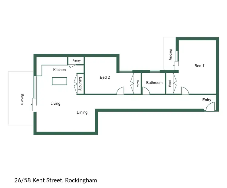 Floorplan of Homely unit listing, 26/58 Kent Street, Rockingham WA 6168