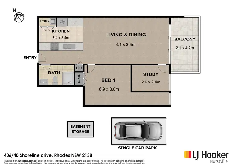 Floorplan of Homely apartment listing, 406/40 Shoreline Drive, Rhodes NSW 2138