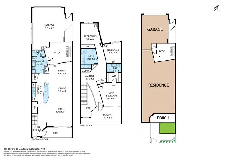 Floorplan of Homely townhouse listing, 215 Riverside Boulevard, Douglas QLD 4814