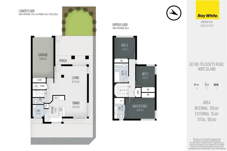 Floorplan of Homely townhouse listing, 82/60-76 Caseys Road, Hope Island QLD 4212