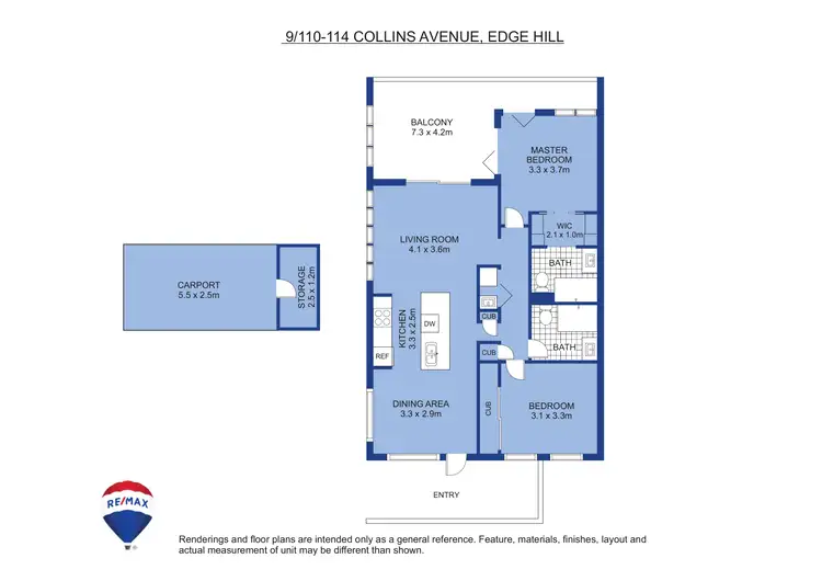 Floorplan of Homely unit listing, 9/110-114 Collins Avenue, Edge Hill QLD 4870